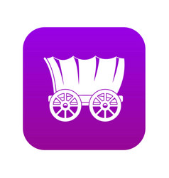 Ancient Western Covered Wagon Icon Digital Purple