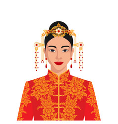 Chinese Bride In Traditional Wedding Dress