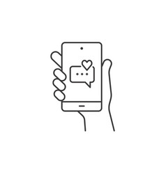 Hand Hold Smartphone Heart Email Send New Love