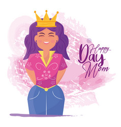 Happy Girl With A Queen Golden Crown Mother Day