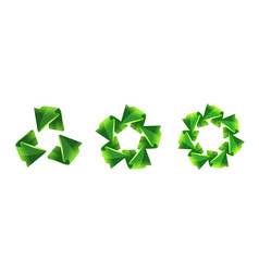 Recycle Arrows Icons Set Of 3d Green Ecology Logo