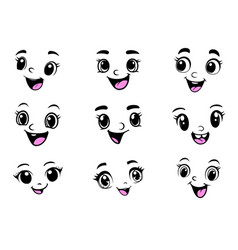 Set Of Beautiful Cartoon Eyes