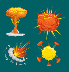 Cartoon explosion boom effect animation game Vector Image