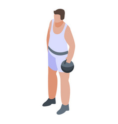 Circus Athletic Man Icon Isometric Style