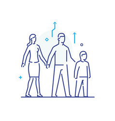 Family With Child Linear Icons