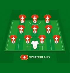 Soccer Field With Switzerland National Team