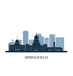 Springfield Skyline Monochrome Silhouette