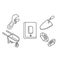 Technician Tools Outline Element Clipart Design