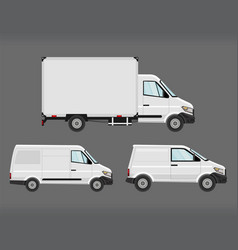 Three White Mockup Vehicles