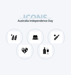 Australia Independence Day Glyph Icon Pack 5