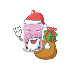 Cartoon Design Taro Bubble Tea Santa