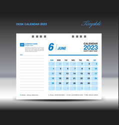 Desk Calender 2023 Design June Template