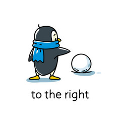 Preposition Penguin And Snowball On The Right