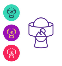 Set Line Virtual Reality Glasses Icon Isolated