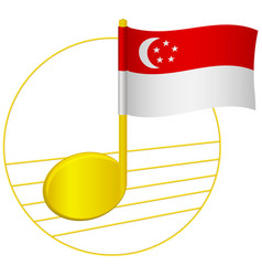 Singapore Flag And Musical Note