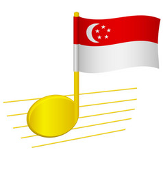 Singapore Flag And Musical Note