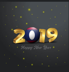 2019 Happy New Year Laos Flag Typography Abstract