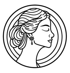 Fancy Woman Side View Badge High Quality