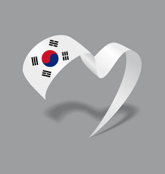 South Korean Flag Heart Shaped Ribbon