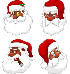 African American Black Santa Claus Face Collection