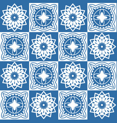 Blue Indigo Square Pattern Azulejo Tiles