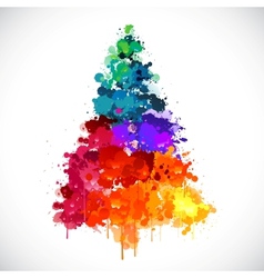 Colorful Abstract Paint Spash Christmas Tree