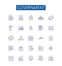 Government Line Icons Signs Set Design Collection