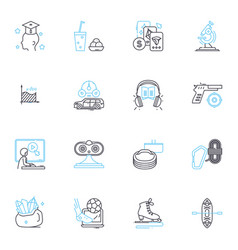 Virtual Meeting Linear Icons Set Zoom Webex