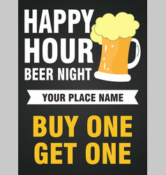 Beer Night Happy Hour Flyer Poster Design