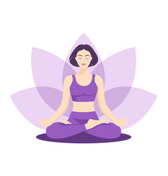 Calm Girl With A Short Hair Sitting In Yoga Pose