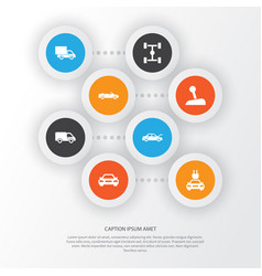 Car Icons Set Collection Of Stick Wheelbase