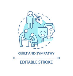 Guilt And Sympathy Turquoise Concept Icon