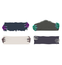 Halloween Banners Witch Skeleton Vampire Hands