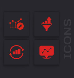 Set Graph Chart Infographic Financial Growth