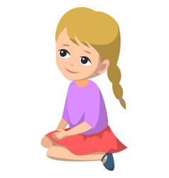 Small Kid Sitting On Floor Looking Aside Girl