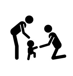 Teaching Toddler To Walk Black Glyph Icon