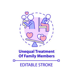 Unequal Treatment Of Family Members Concept Icon