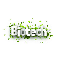 Biotech Sign Over Cut Out Green Foil Ribbon