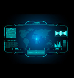 Futuristic User Interface Hud World Map Monitoring