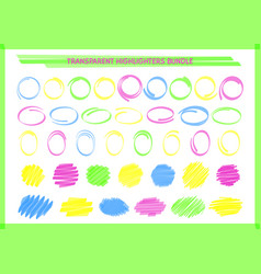 Transparent Highlight Pen Circle Frame Set