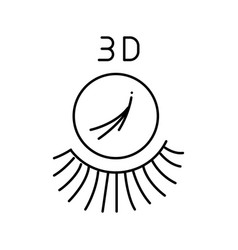 3d Eyelashes Line Icon