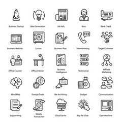 Accounting And Finance Icons In Line Design