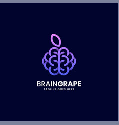 Logo Brain Grapes Gradient Line Art Style