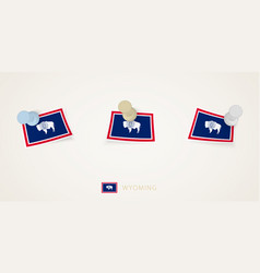 Pinned Flag Of Wyoming In Different Shapes