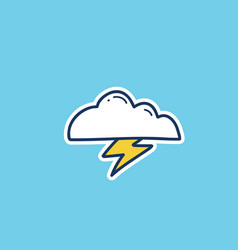 Cloud With Lightning Thunder Weather Icon Doodle