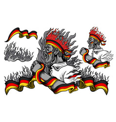 Germany Flag And Fire Elements With People