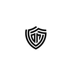 Mo Geometric Line Shield Logo Initial Concept