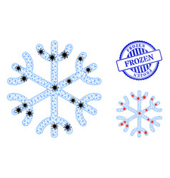 Polygonal Mesh Snowflake Icons With Infectious