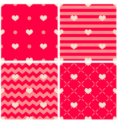 Tile Pattern With Hearts On Pink And Red