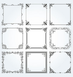 Decorative rectangle frames and borders set 4 Vector Image